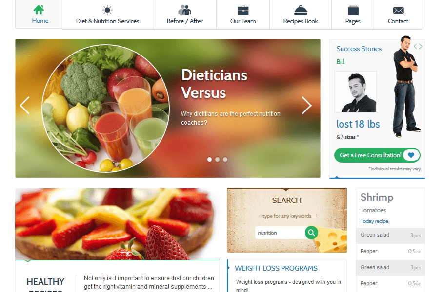 5 WordPress Themes for Diet Websites - WP Solver