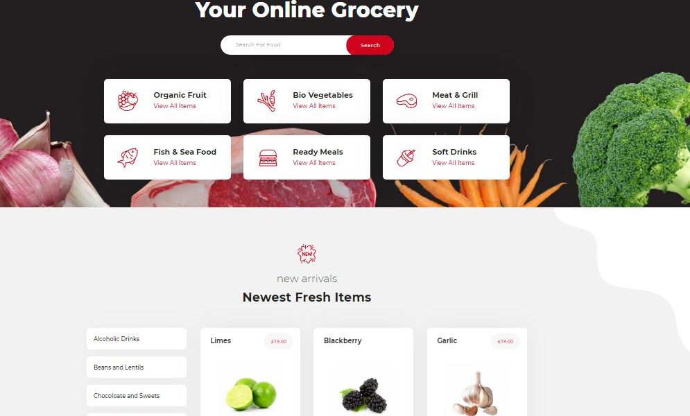 Online Grocery Divi Theme - WP Solver
