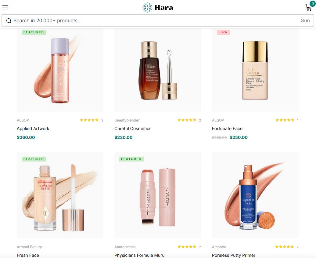 Hara WooCommerce Theme for Cosmetics Shop - WP Solver