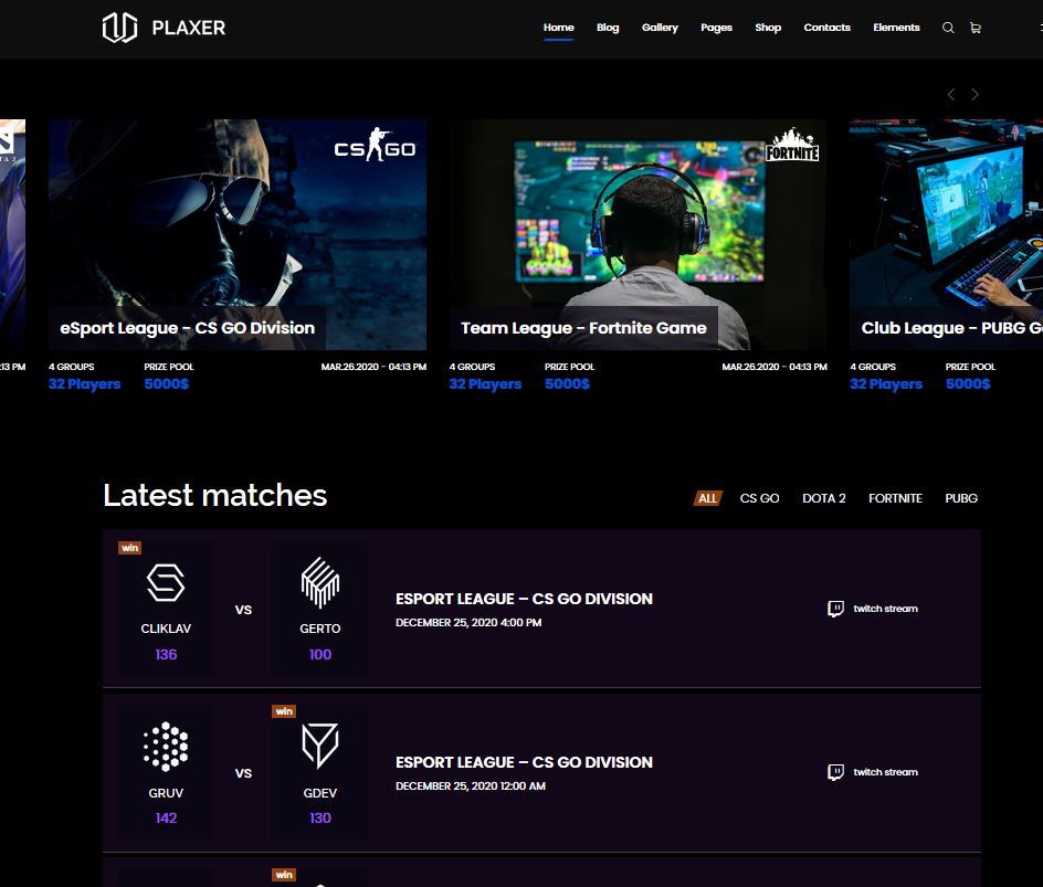 Esport X Gaming - WordPress theme